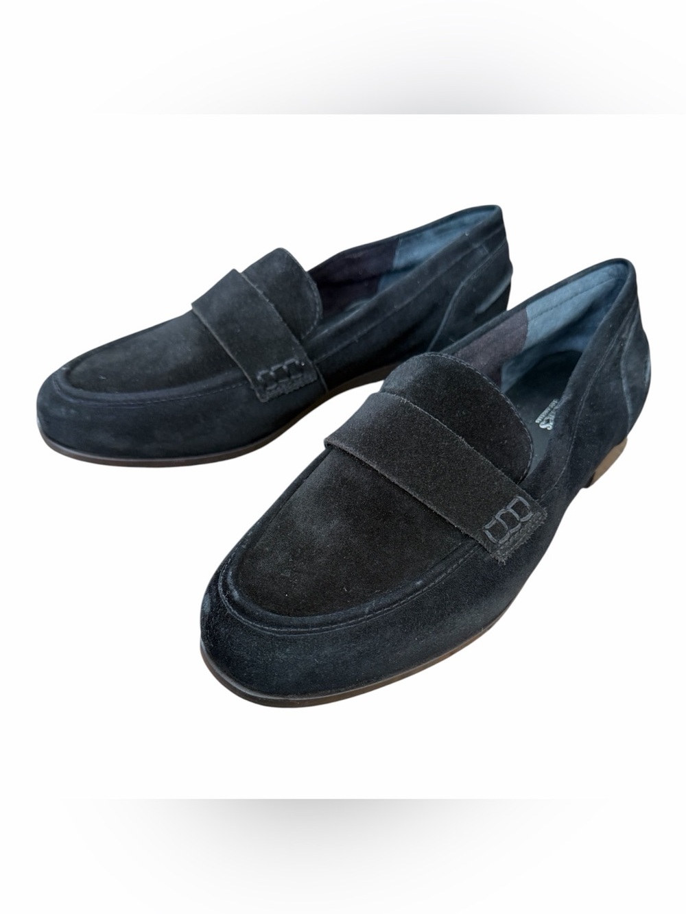 Black Suede Penny Loafers